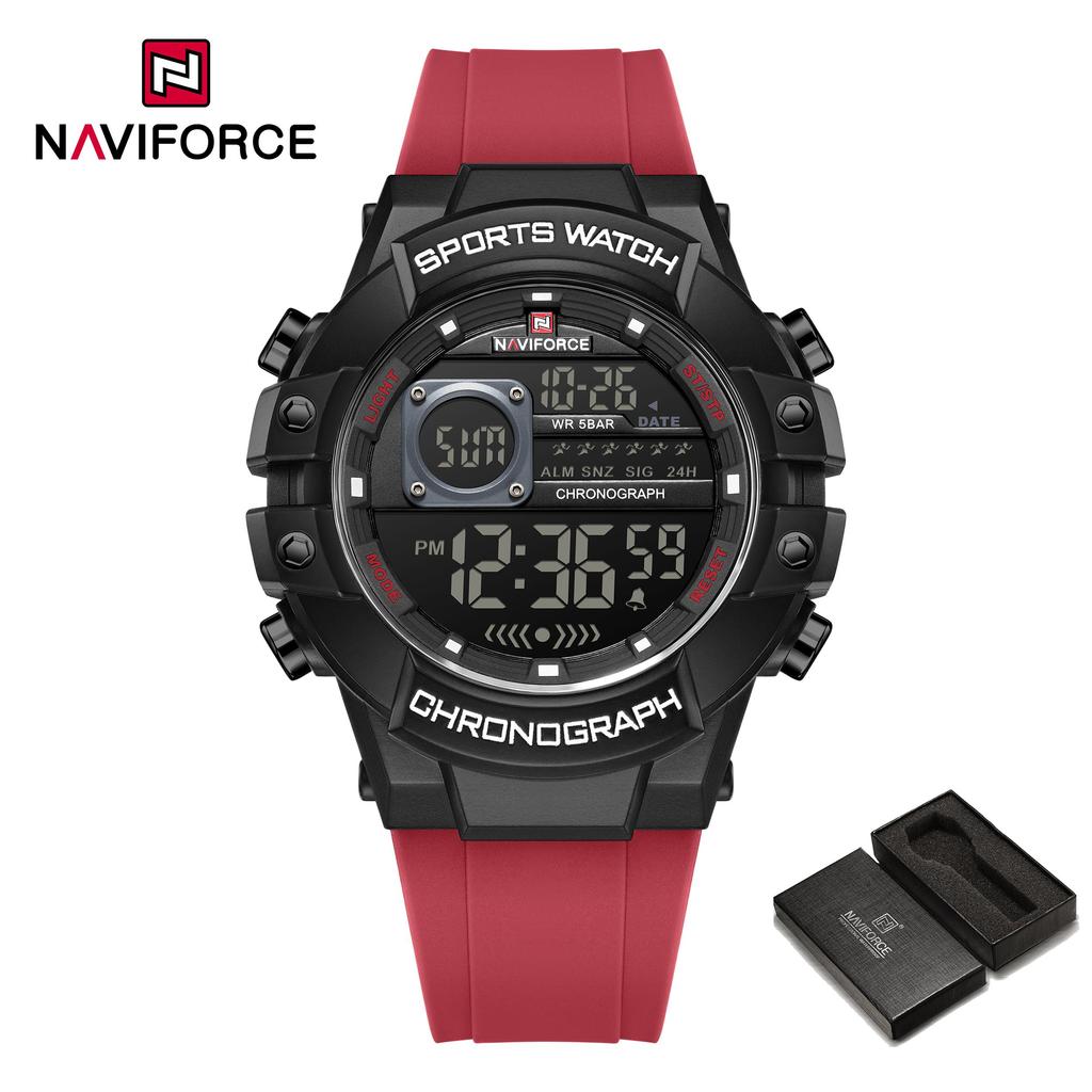 NAVIFORCE Sports Digital Watch for Men Boy Chronograph Calendar Date Alarm Waterproof 50m Night Pattern Men Casual Watch NF6102