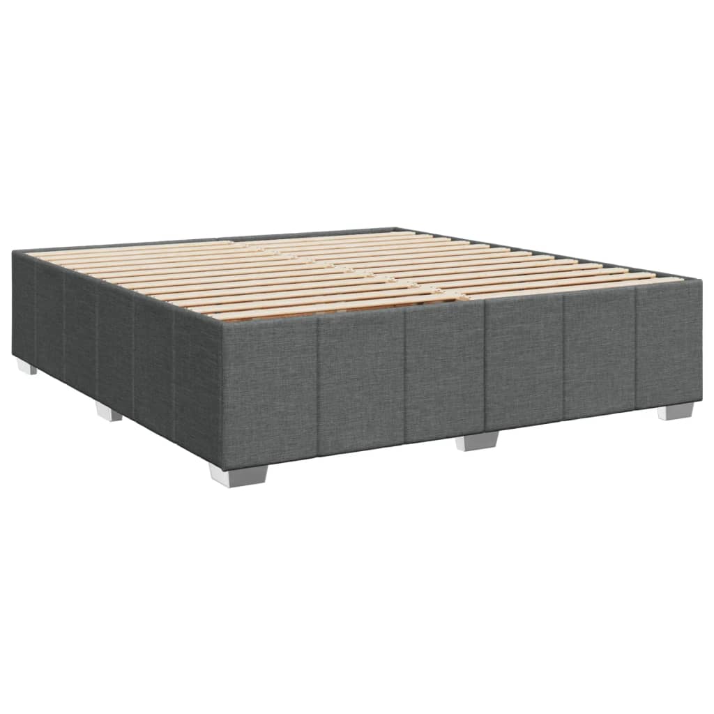 Box Spring Bed with Mattress Dark Grey 180 x 200 cm Fabric
