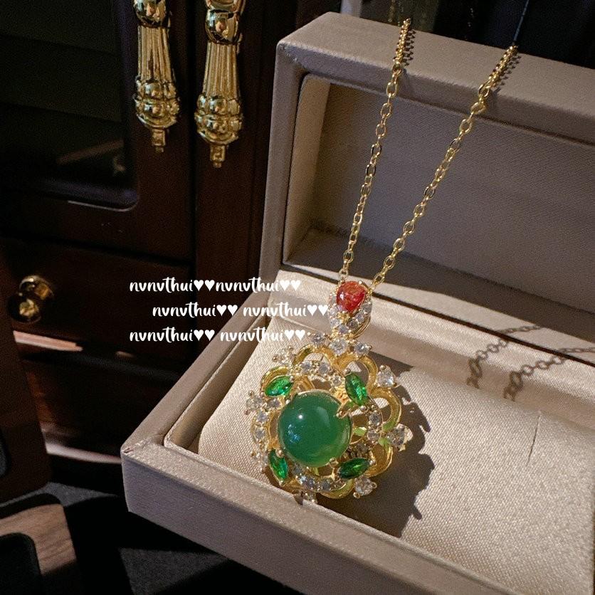 Chalcedony Wreath Gemstone Necklace, Kind Of Water Yingying, Plated With 18K Gold, Honeycomb Agate Flower Zircon Ring.