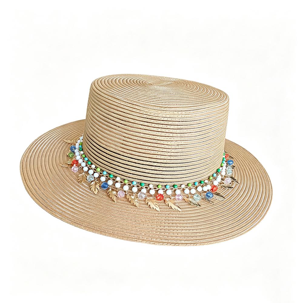 New Sun Hat Wide Brim Straw Hat for Women Panama Beach Sun Hat French Wedding Summer Vacation Soft Foldable Lightweight UPF50+