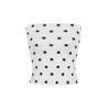 Retro Polka Dot Off-Shoulder Bandeau Top – Slimming Casual Style for Trendy Women