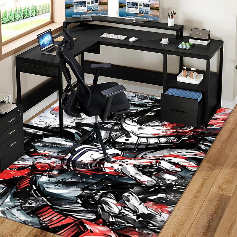 1pc My Hero Academia Midoriya Izuku Chair Mat - Anime Cartoon Design Office Desk Pad, Non-Slip Carpet for Home Decor, Suitable for All Seasons.O021