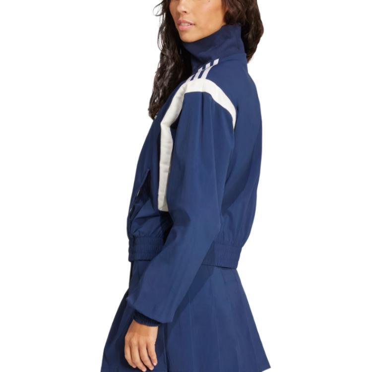 adidas Originals Letter Logo Long Sleeve Jacket Women Jacket Night-Blue JY2809