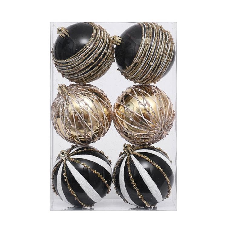 6Pcs Shimmering Christmas Ball Ornament Shatterproof Christmas Baubles Hanging Decorations for Tree Wreath Mantels