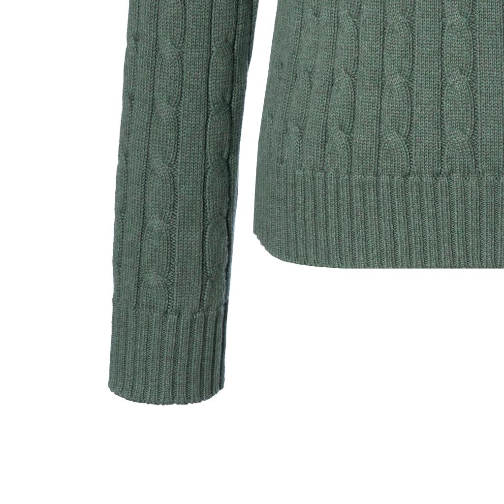 Polo Ralph Lauren FW23 Solid Color Small Pony Embroidered Round Neck Long Sleeve Knit Sweater Women sweater Dark-Green 211570012-080