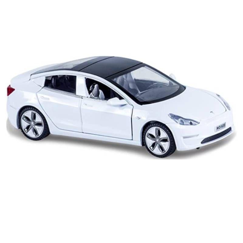 

Преміальна іграшкова машинка Tesla Model 3 зі сплаву під тиском, з реалістичними звуками та світлом білий