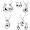 Austrian Crystal Jewelry Sets With Elegant Peacocks Drop Earrings And Necklace Featuring White Alloy Materials