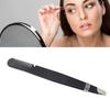 Multi Purpose Eyebrow Tweezers Stainless Steel Ergonomic Precise Slant Tip Eyebrow Tweezers with Comb Black