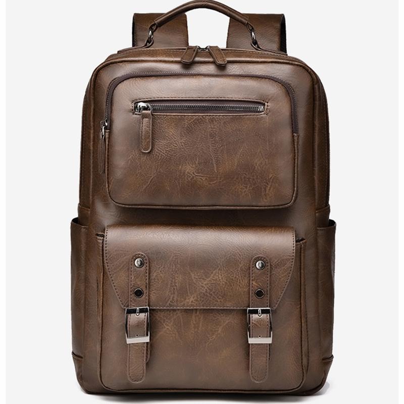 Men's Backpack Retro Business Backpack Computer Plug-in Large-capacity Backpack