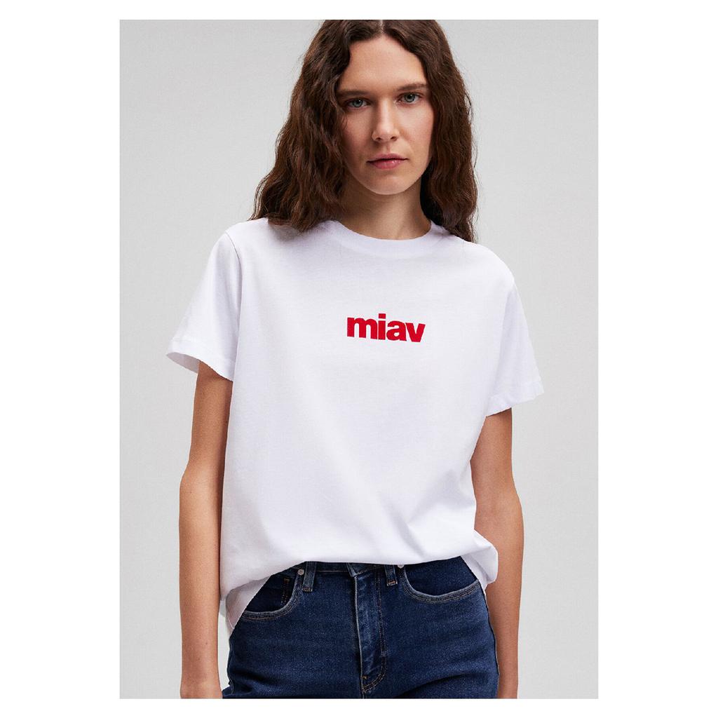 Biała koszulka Miav z nadrukiem Regularny krój / Normalny krój 1610622-620