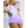Tie Dye Peplum Tankini Two Pieces Swimsuit Women 2025 Push Up Short Swimwear Female Bathers Bathing Swimming Swim Suit Beachwear