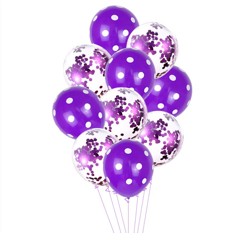 

12 Sequin Confetti Polka Dot Latex Balloons, Wedding & Party Decor