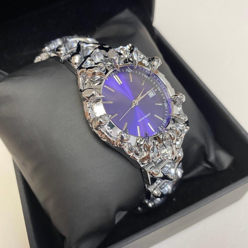 Dragon Claw Men Watch Creative 3D Textured Hip Hop Quartz Watch Purple Green Red Fashion Clock Relogio Masculino New