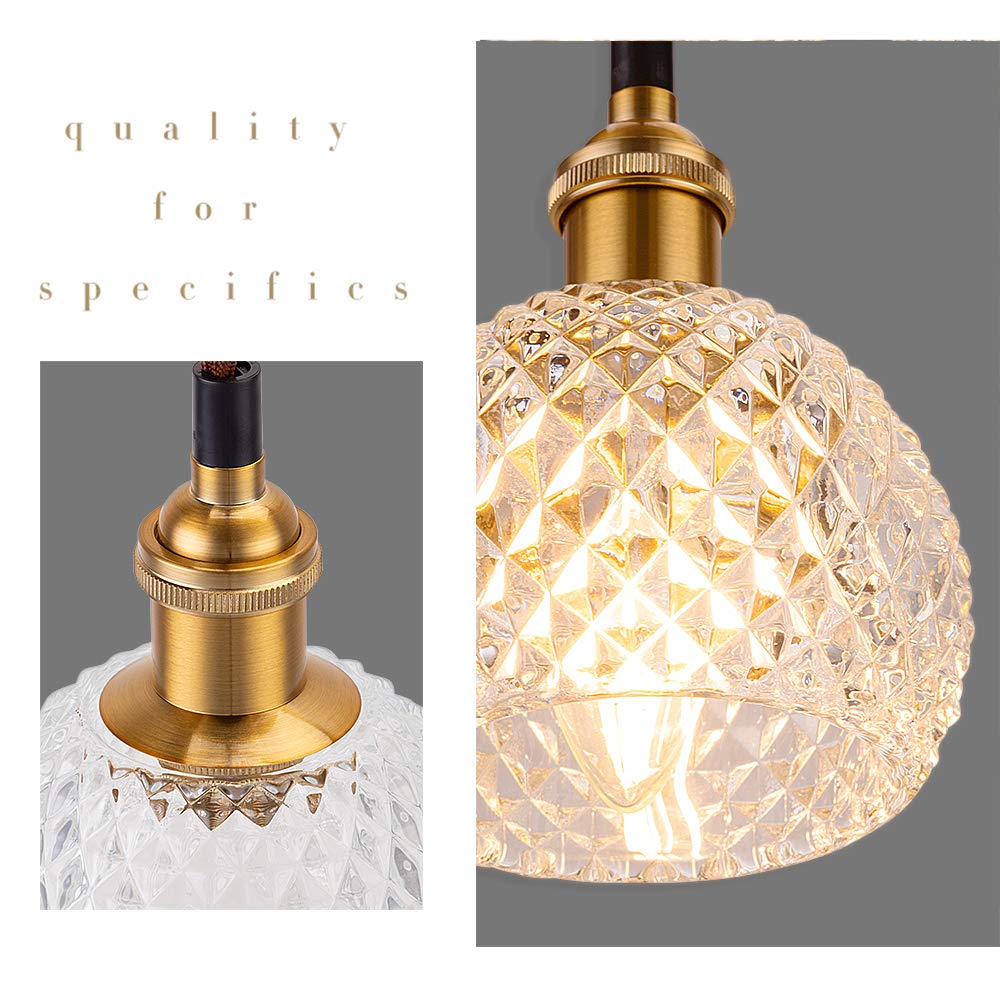 Cerdeco Delicate Glass Shade Pendant Light Hanging Creates a Rich Atmosphere with its Brass Plated and Glass E17 Ceiling Hook Lamp Sold PDT33 -