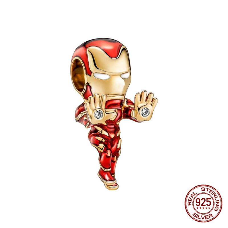 New  Mickey Minnie Beaded Marvel Lron Man Charms Plata De Leyoriginales Fit Bracelet Diy Jewelry Making Women'S Gift