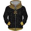 Ancient Egypt Egyptian Symbol 3D Print Zipper Hoodies Men Women Casaul Hooded Sweatshirts Oversized Tracksuit Coat Man Clothing
