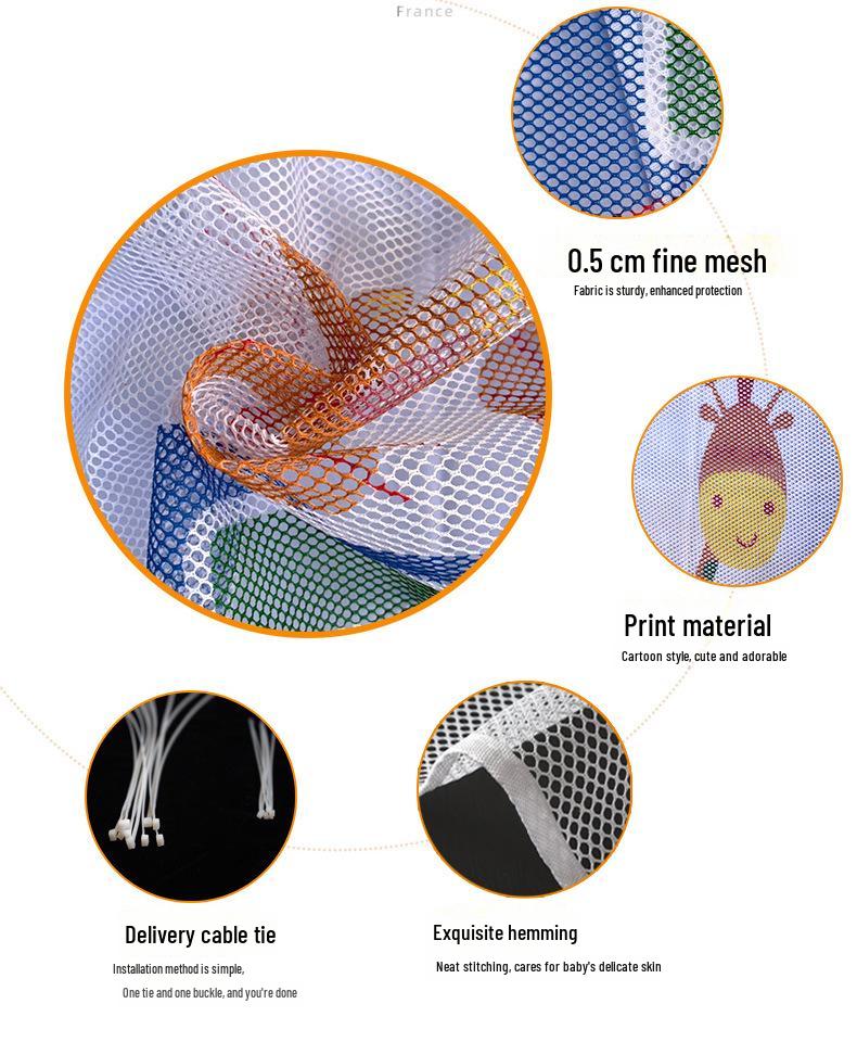 Thickened Safety Rope Net for Balcony & Stairs - Colorful Child Protection Net (2m X 3m)