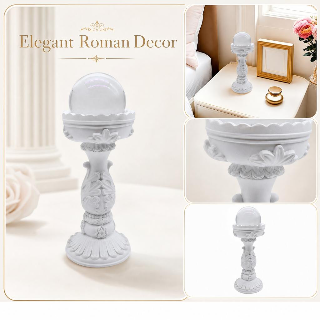 Resin Roman Column Decorative Sculpture Desktop Ornament with Winged Angel Figurine Small Statue for Home Office Decoration