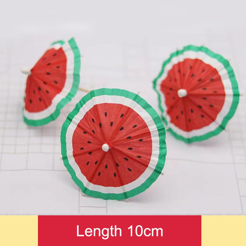 10 Pcs Tropical Palm Tree Paper Umbrella Cocktail Food Fruit Picks Cupcake Toppers Hawaiian Birthday Party Wedding Decorations