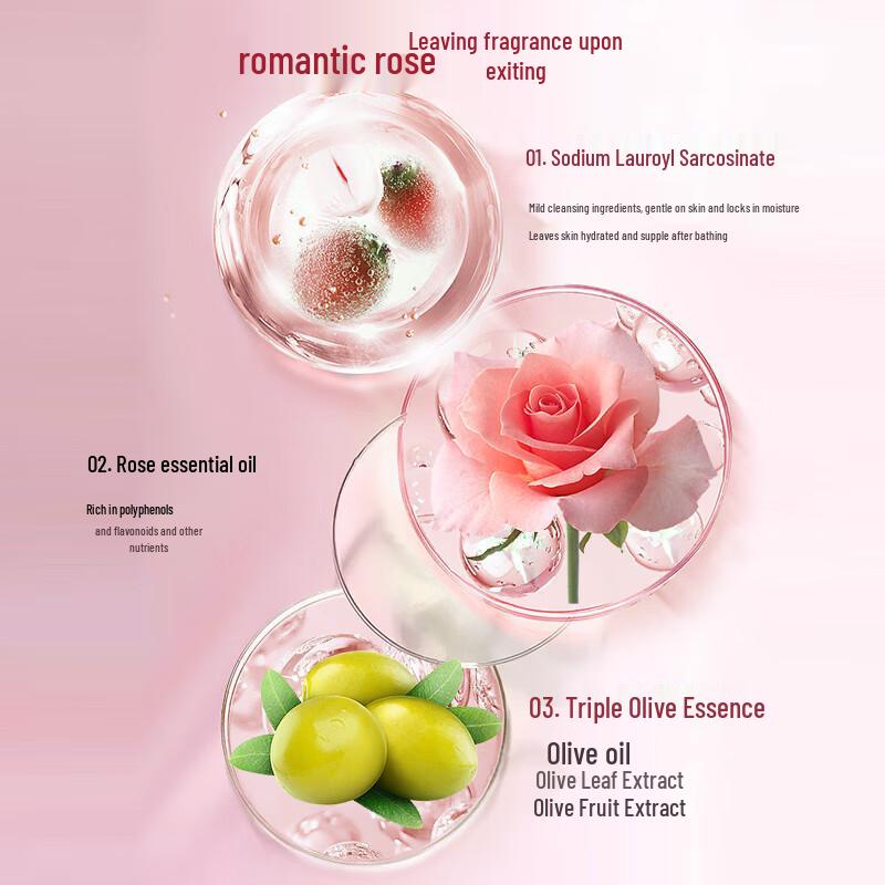 A'Gensn Olive Rose Essential Oil Shower Gel 750g