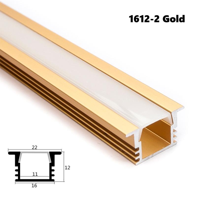 0.5/1m Rose Gold U/W Style LED Aluminum Profile Milky Cover Bar Lamp Cabinet Closet Background Corridor Decor Linear Strip Light