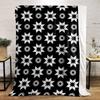 Black and white geometric star pattern, Flannel blanket for bedroom, living room, sofa, and nap sofas.