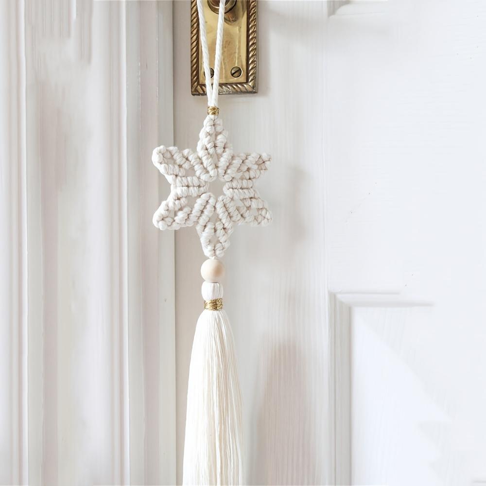 1pc Bohemian style handmade decorative pendant for home walls, tassel wall hanging, pentagonal star shaped pendant decoration