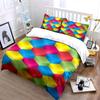 "Colorful Cube Pattern Decor Set" Bedding Set with 1 Duvet Cover 2 Pillowcases Single Double King Queen, Gift