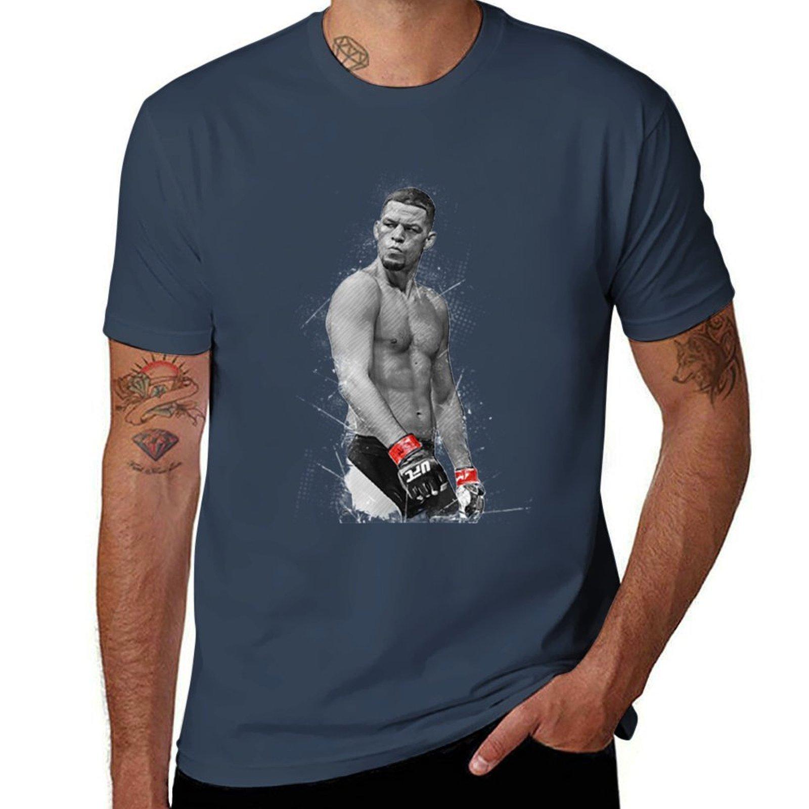 Nate Diaz Tshirt Art Pattern Printed Casual Top S