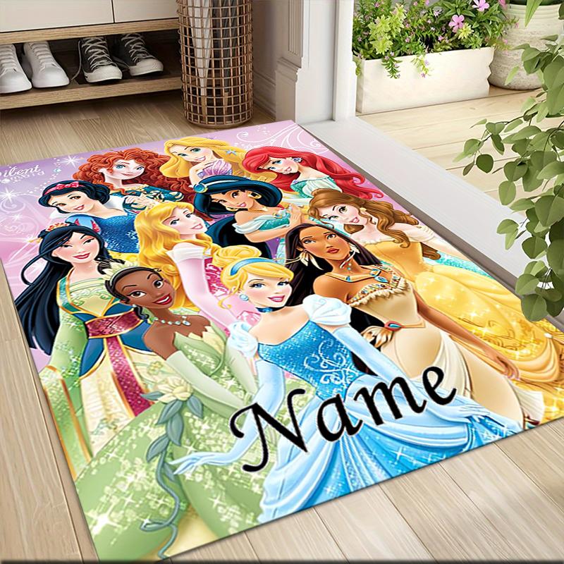 Custom Name Princesses Pastel Colors Carpet Rug Customizable Soft Washable Anti-Slip Home Living Room Sofa Mats Personalized Rug. 0909294