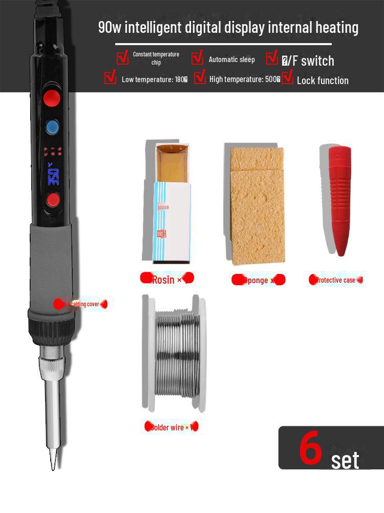 Green Forest Adjustable Temperature Electric Soldering Iron Tool - High Power, Internal Heating, Constant Temperature, Household & Student Use.