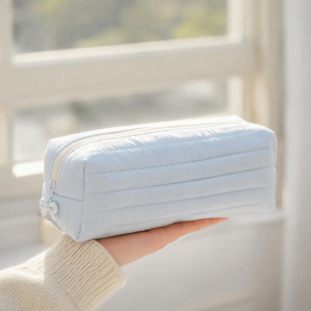 Large-capacity Cream Color Pencil Case Multi-functional School Storage Bag Gift Giving