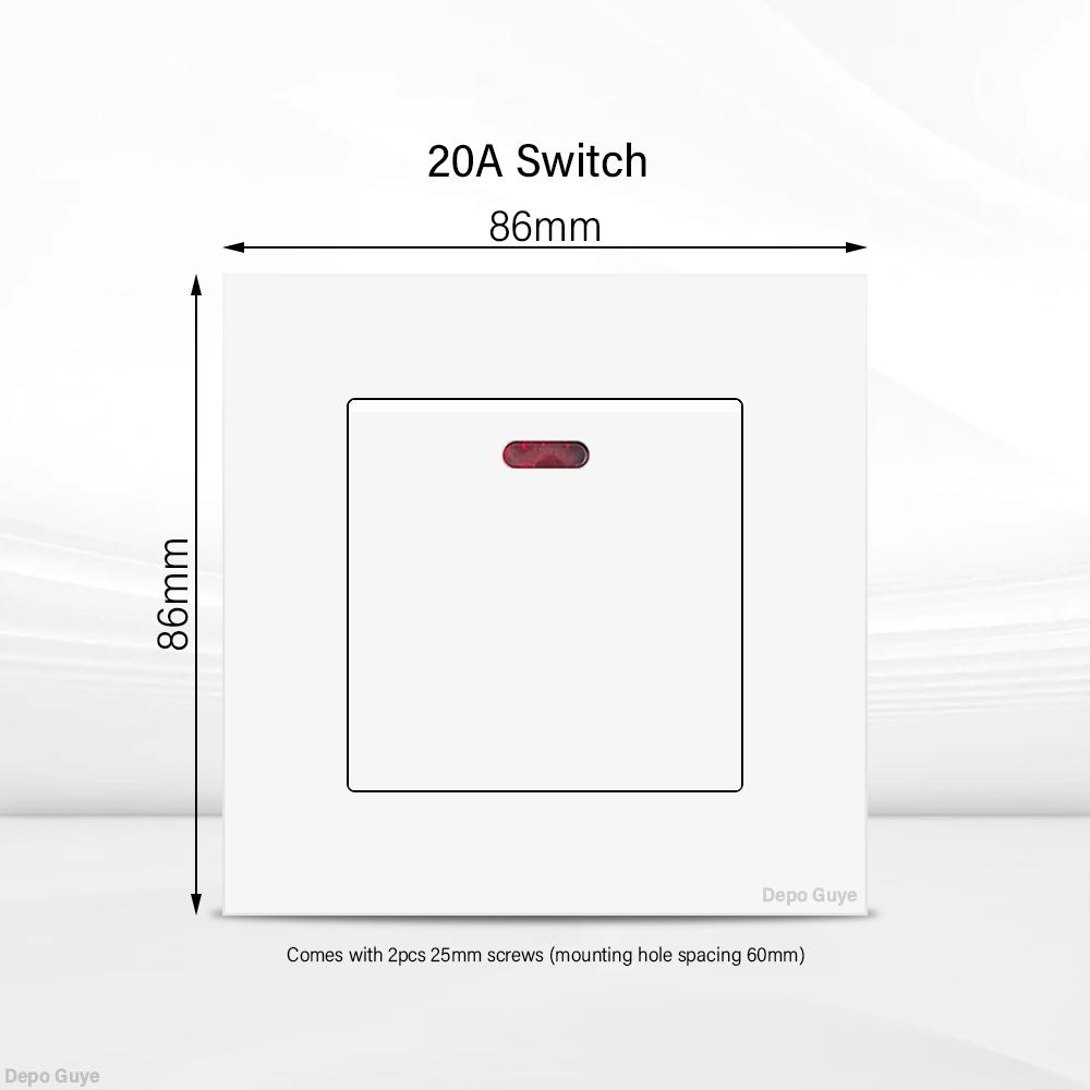 UK 13A Wall Socket with USB Type C 18W Quick Charge Power Outlet,Universal Electrical  Wall Light Switch Dual 3-pin Socket 220V