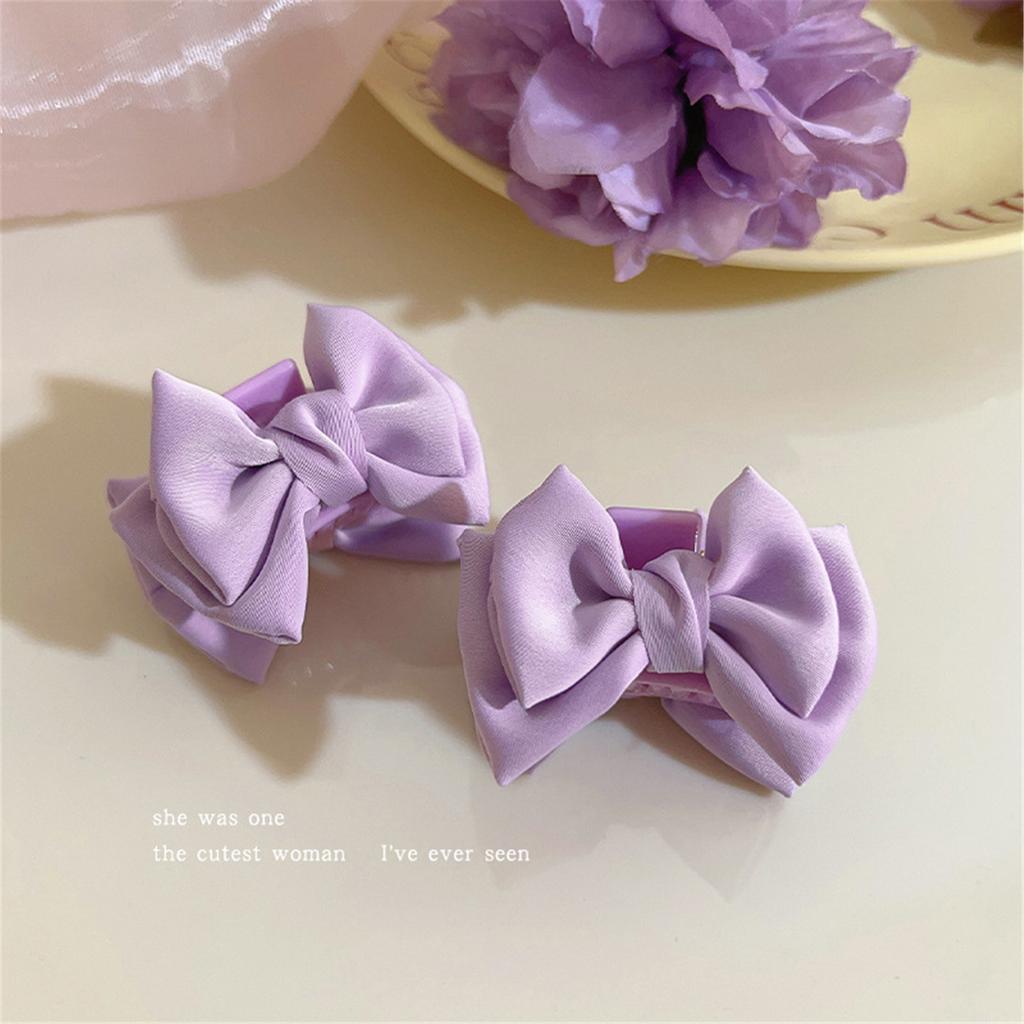 Balletcore Bow Preepy 2000s Claw Side Clip Hair Clip Princess Sweet GirlsBangs Bow Style Claw Bow Multicolored