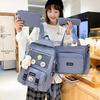 Li Shen Canvas Student Backpack 4-Piece Set