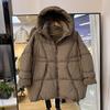 New Down Jacket Women's Medium and Long Puffs Feel Fashionable Large Size Loose Hooded Thickened Warm Tide