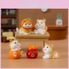 Adorable Resin Lucky Orange Cat Figurine Blind Box Creative Desktop Decoration
