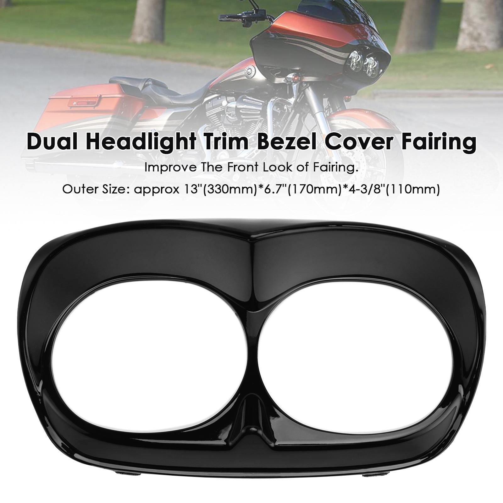 Dual Headlight Trim Bezel Cover Fairing For Road Glide 1998-2013 Black