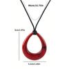 1pc Teardrop Geometric Acrylic Pendant On Leather Cord Necklace
