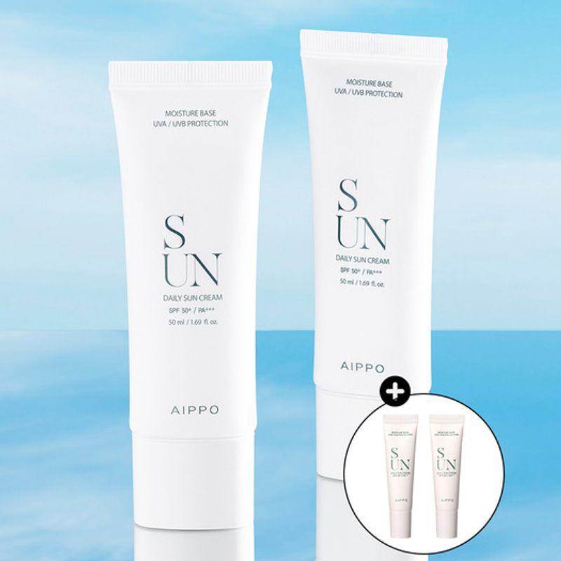 AIPPO [1+1] Daily Sunscreen 50ml x 2 + Daily Sunscreen 10ml x 2