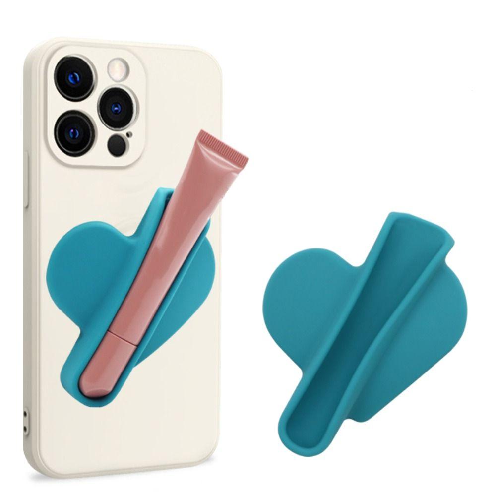 Silicone Lip Glaze Back Stick Holder Mobile Phone Case Protective Case  Women Girl