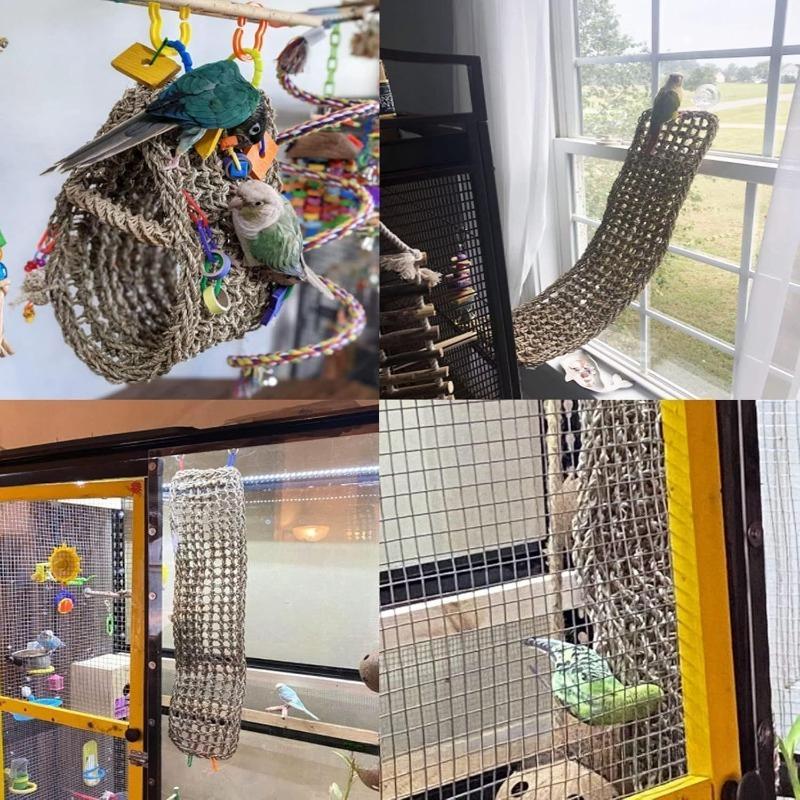 Bird Straw Matress Mat Parrot Creeping Mat Ladder Mat Chew Toy Chewing Bird Toy Swing Cabrite Hammock Cage Accessories