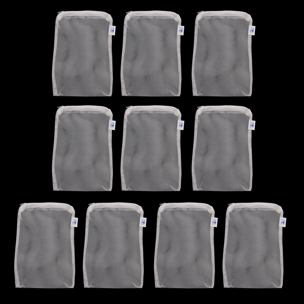 

Filter Media Bags, Aquarium Nylon Mesh Bags with Zipper, Fish Tank White Net for Pellet Carbon, 15x20cm білий