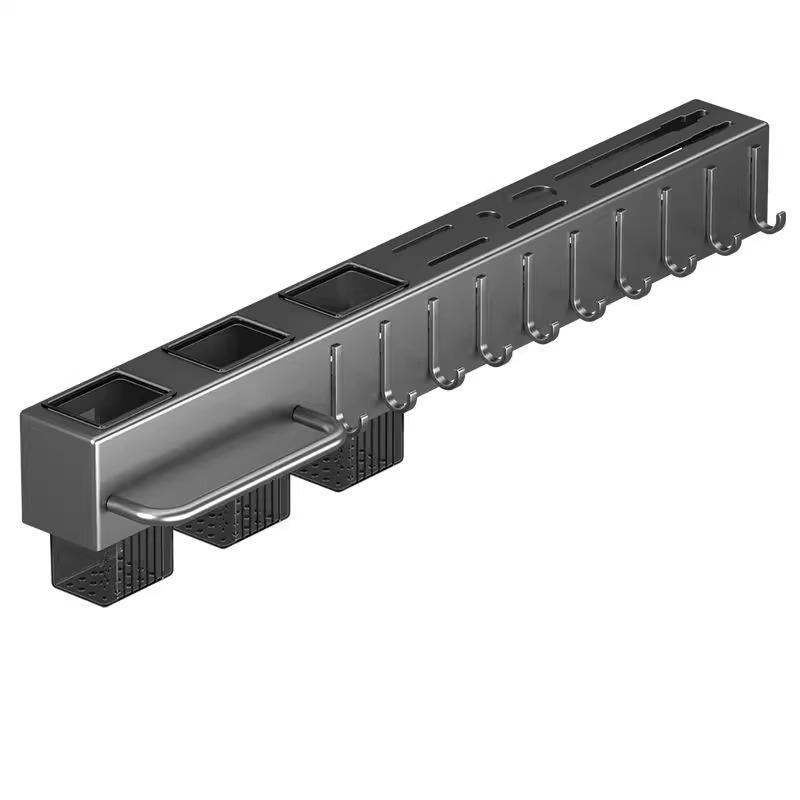 5 Yuan Off: Wall-Mounted Knife & Chopstick Holder - No Drill, Multifunctional Kitchen Storage Rack