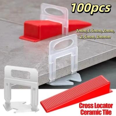 100 peças Novo Nivelador Cerâmico Espessado DIY Espaçadores Profissionais para Azulejos Grampo Localizador Reutilizável Espaçadores Colocação de Azulejos