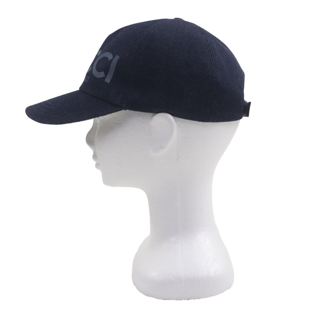 Excellent GUCCI cap Indigo cotton mens L 812838 Used