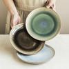 Kiln Change Ceramic Plate High Value Gradual Change Plate Household Round Vegetable Plate Tableware Plate Restaurant Western Food Plate