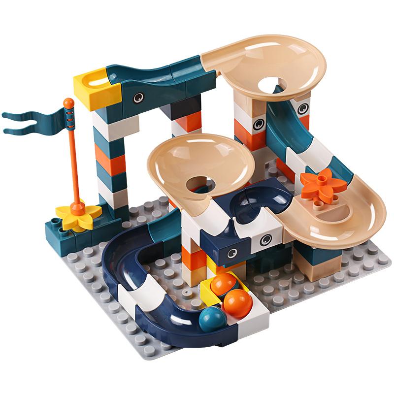 83-332PCS Mramorové závody Běh Cihly Velké Stavební Bloky Trychtýř Skluzavky Bloky DIY Cihly Hračky pro děti Dívky