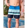 Simple Fashion Striped Pattern Beach Shorts For Men Summer Casual Daily Wear 3D Printed Short Pants Loose Breathable Swim Trunks