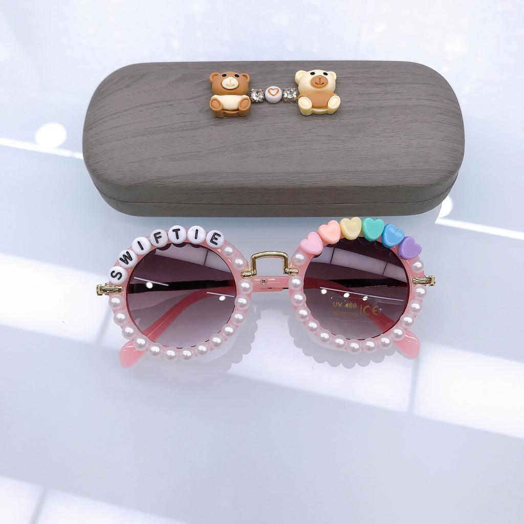 Fashion Children'S Sunglasses Diy Pearl Cute Boys And Girls Concave Dance Glasses Sunscreen Sunglasses Tide
